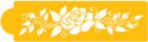 Rose Side Cake Stencil - Click Image to Close